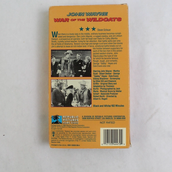 War of the Wildcats VHS Tape 1943 ed 1988 John Wayne Movie