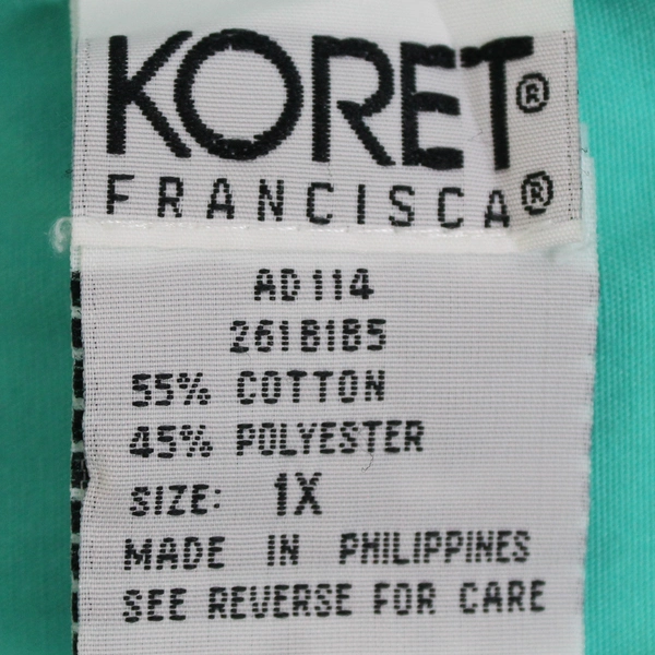 Vintage Koret Francisca Seafoam Green Zip-Up Jacket Women's Size 1X Flawed