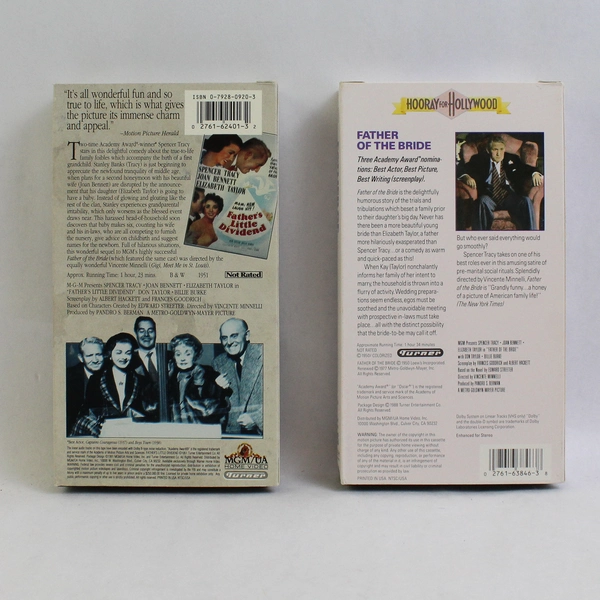 Lot of 2 Father of the Bride & Little Dividend VHS Tapes, 1950 1951