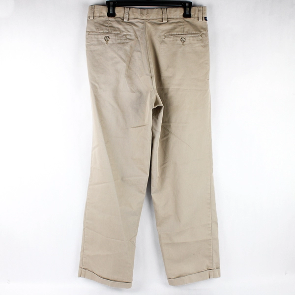 Dockers Stain Defender Beige Pleated Cuffed Khaki Pants Men's 33x29
