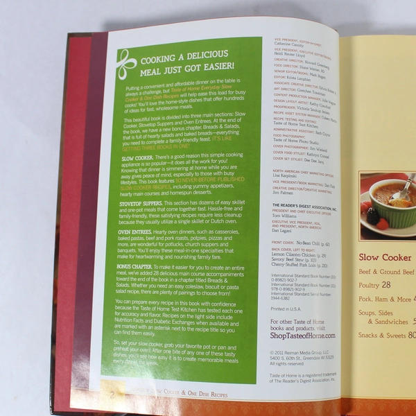 Everyday Slow Cooker & One Dish Recipes 2011 Taste of Home HC Pre-Owned Book