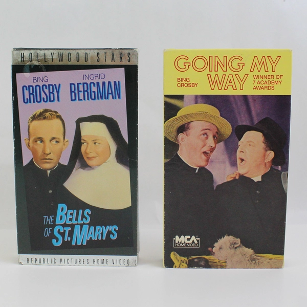 Lot of 2 Going My Way Bells of St Mary's VHS Tape Bing Crosby 1944 1945
