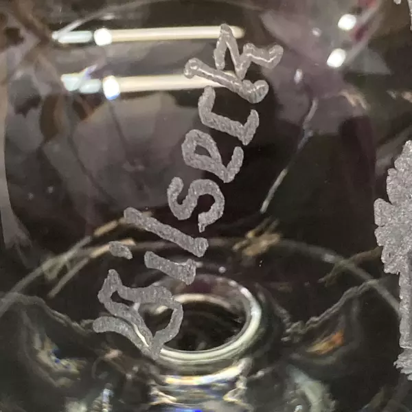 Vtg Giant Hand Cut Lead Crystal Brandy Snifter Vilseck Germany Souvenir Church