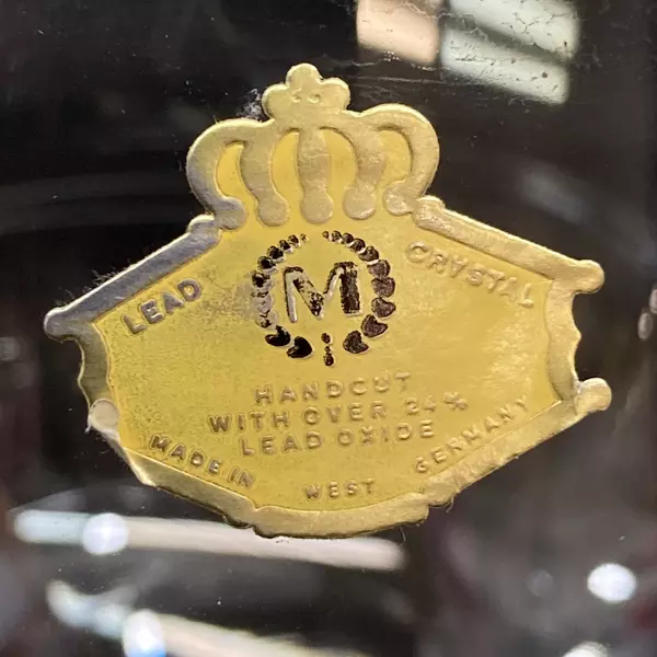 Vtg Giant Hand Cut Lead Crystal Brandy Snifter Vilseck Germany Souvenir Church