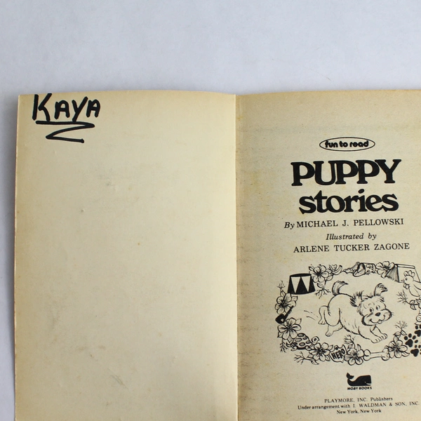 Puppy Stories by Michael J. Pellowski 1979 Paperback - Fun Dog Adventures!