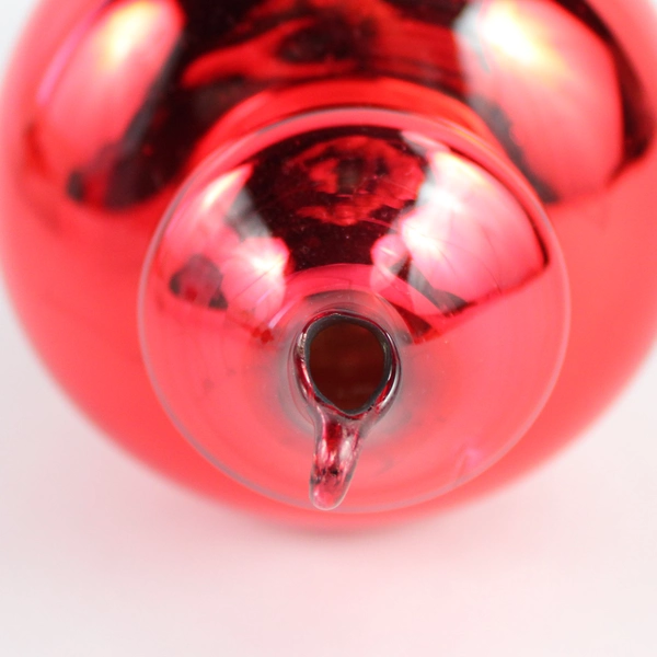 Vintage Department 56 Large Mercury Double Finial Ornament Candy Red 9.5" Flawed