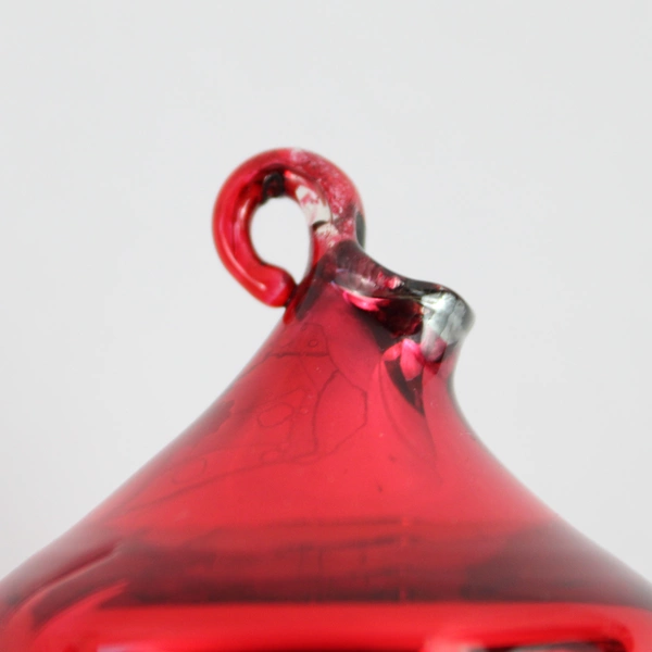 Vintage Department 56 Large Mercury Double Finial Ornament Candy Red 9.5" Flawed