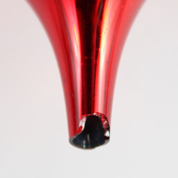 Vintage Department 56 Large Mercury Double Finial Ornament Candy Red 9.5" Flawed