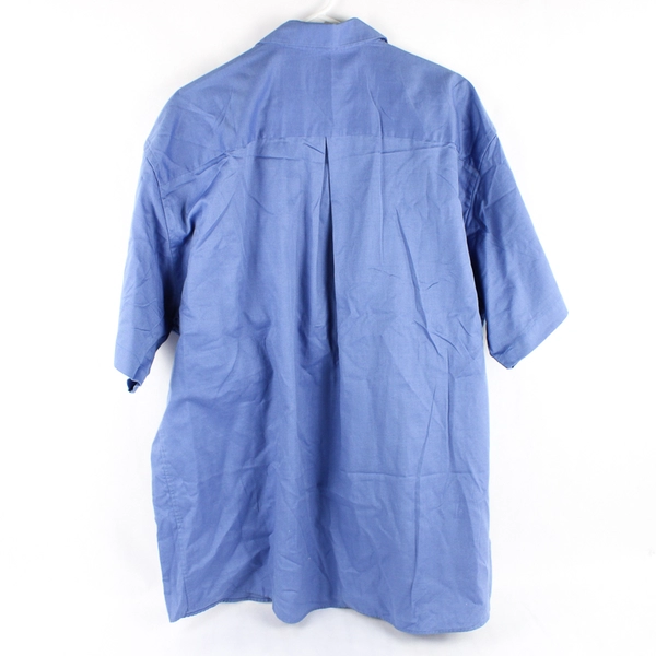 Stafford Relaxed Fit Blue Short-Sleeved Button-Up Shirt Men's Size 17.5 34/35