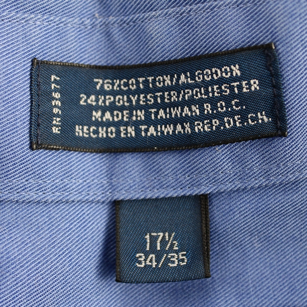 Stafford Relaxed Fit Blue Short-Sleeved Button-Up Shirt Men's Size 17.5 34/35