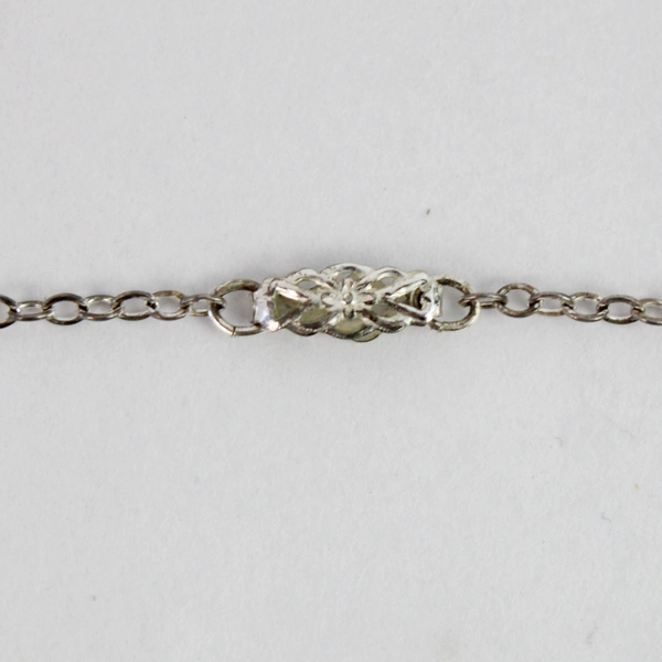 Vintage Necklace Goldstone Pendant With 17.5 Inch Long Sterling Chain 