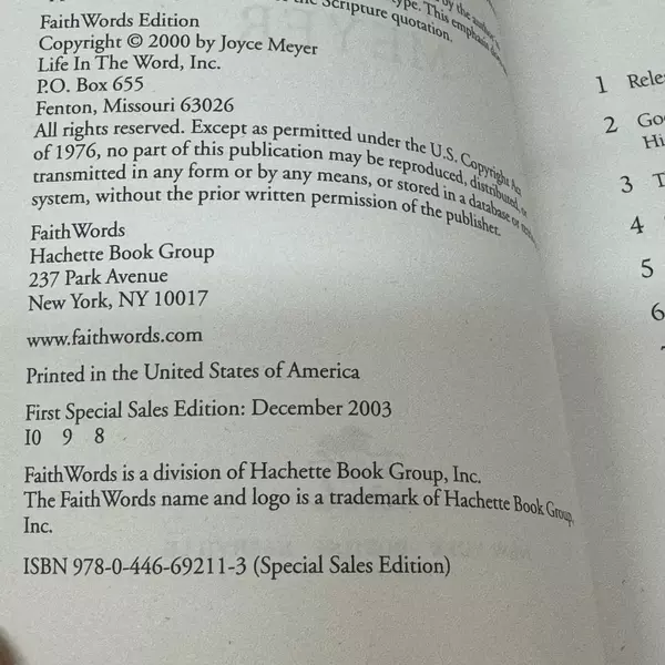 Be Healed in Jesus' Name by Joyce Meyer 2000 Paperback