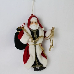 Vtg Old World Musical Santa Christmas Figurine Porcelain Hands and Face 9.5"
