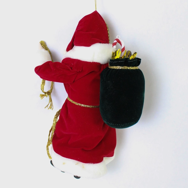 Vtg Old World Musical Santa Christmas Figurine Porcelain Hands and Face 9.5"