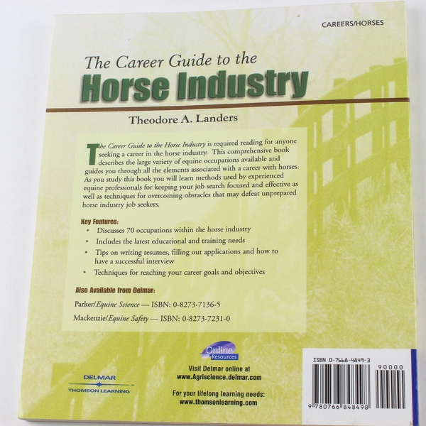 The Career Guide to the Horse Industry by Theodore A. Landers 2001 Paperback
