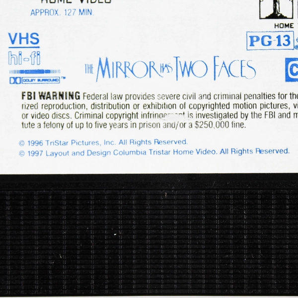 The Mirror Has Two Faces VHS 1997 Barbra Streisand Jeff Bridges - Good Condition
