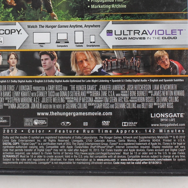 The Hunger Games 2-Disc DVD Set 2012 Lionsgate - Good Condition