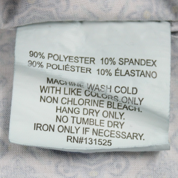 Monument Blue and White Patterned Short-Sleeved Button-Up Women's Size XL