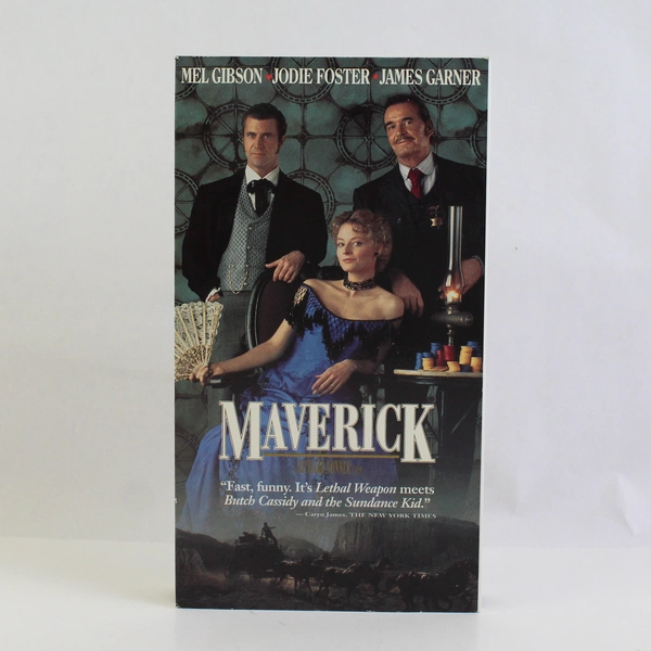 Maverick VHS Tape 1994 Jodie Foster Mel Gibson Western Movie