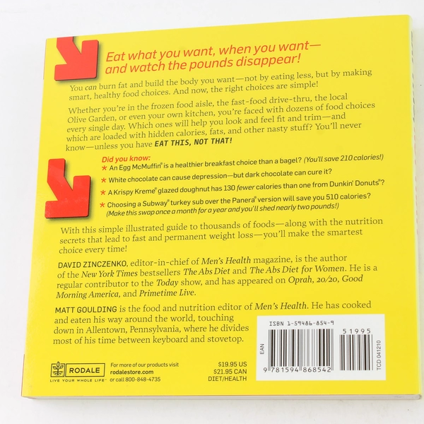 Eat This Not That by David Zinczenko 2007 Paperback - Good Condition