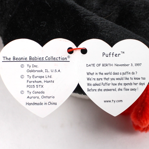 TY Beanie Baby Puffer 1997 Puffin Bird W/ Tag Plush Doll Toy