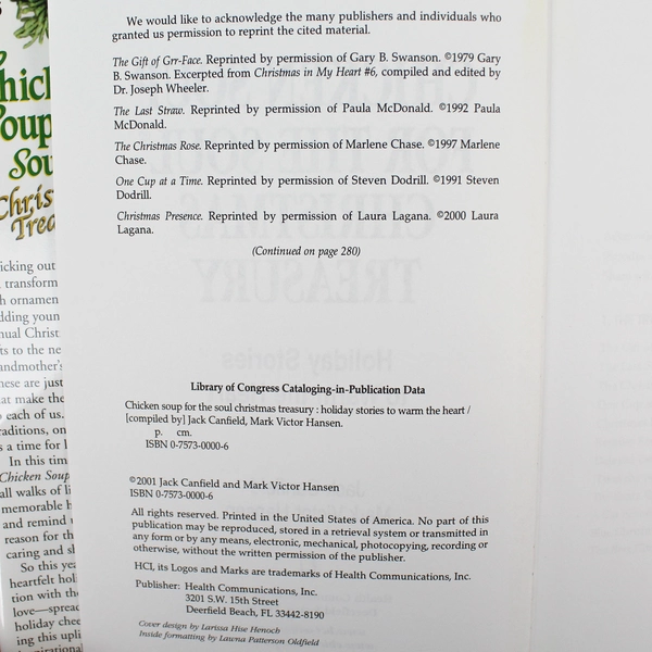 Chicken Soup for the Soul Christmas Treasury Book Jack Canfield & Mark Hansen 