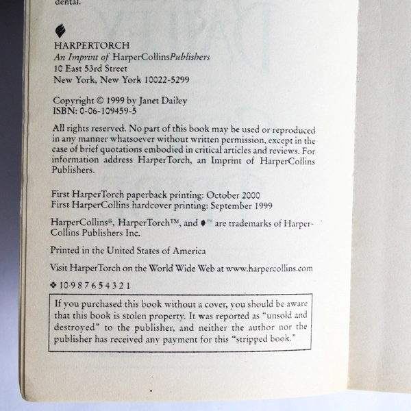 Calder Pride by Janet Dailey 2000 Paperback Book HarperTorch