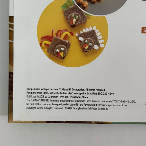 Cooking with Kids Fun Fall Foods Easy-to-Make Snacks & Treats 2013 Hardcover