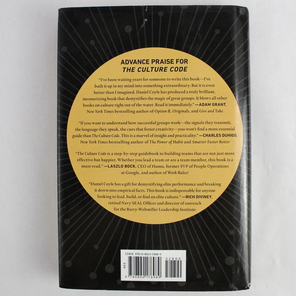 The Culture Code by Daniel Coyle 2018 Hardcover - Worn Dust Jacket & Stains