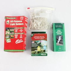 Lot of 309 Adams & Holiday Living Clear Plastic Light Clips, 100 S-Hook from HL