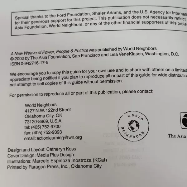 A New Weave of Power People and Politics by Valerie Miller 2007 Paperback