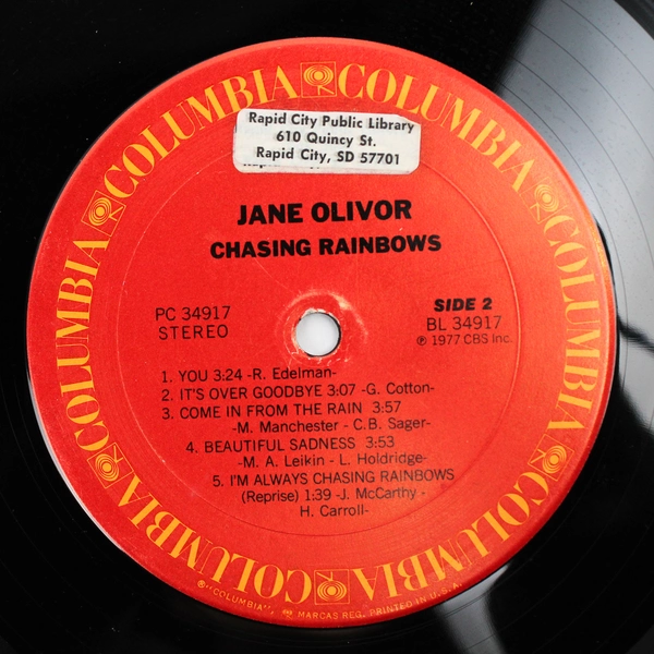 Jane Olivor Chasing Rainbows Vinyl Record 1977 Columbia Library Good Condition