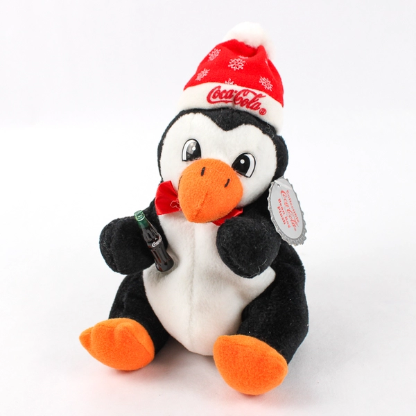 Collectible Coca-Cola Bean Bag Plush Penguin W/ Beanie Hat W/ Tag