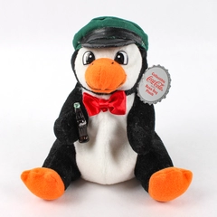 Collectible Coca-Cola Bean Bag Plush Penguin W/ Newsboy Hat W/ Tag