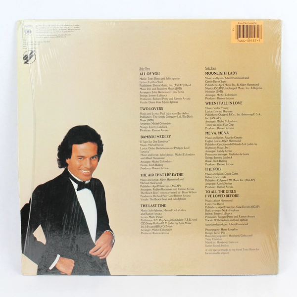 Julio Iglesias 1100 Bel Air Place Vinyl Record LP 1984 Columbia Good Condition