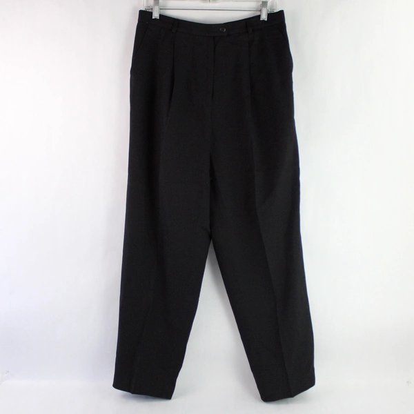 Talbots Petites Black High-Rise Wool Dress Pants Women's Size 14 Lined