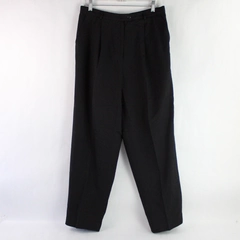 Talbots Petites Black High-Rise Wool Dress Pants Women's Size 14 Lined