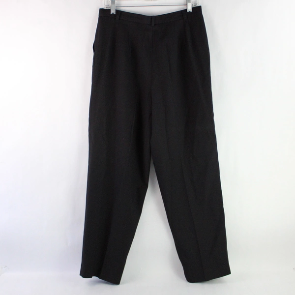 Talbots Petites Black High-Rise Wool Dress Pants Women's Size 14 Lined