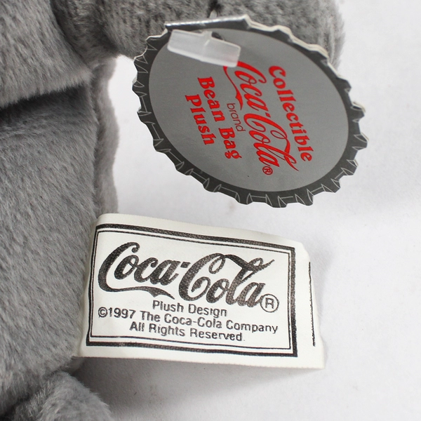 Collectible Coca-Cola Bean Bag Plush Gray Seal W/ Santa Hat W/ Tag