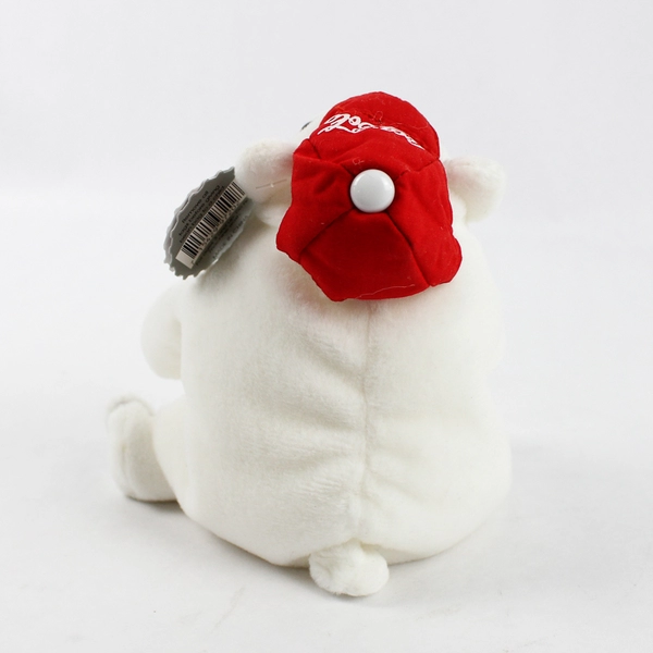 Collectible Coca-Cola Bean Bag Plush White Polar Bear W/ Cap Hat W/ Tag
