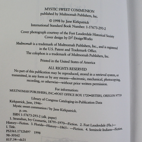 Mystic Sweet Communion by Jane Kirkpatrick 1998 Paperback - Good Condition