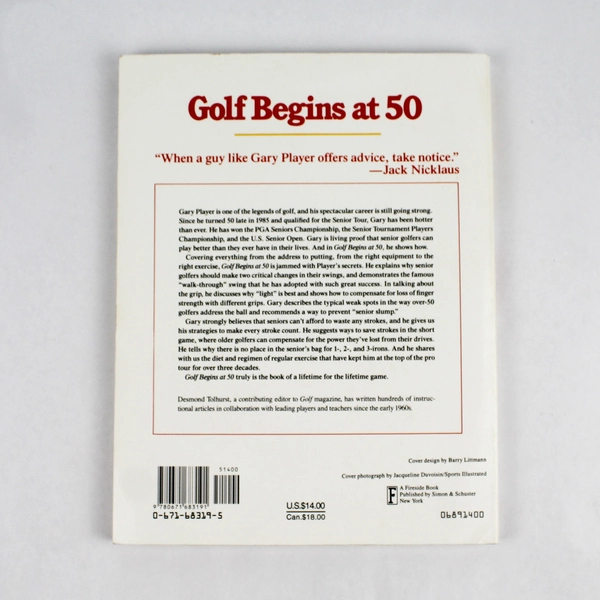 Golf Begins at 50 by Gary Player Desmond Tolhurst 1989 Paperback