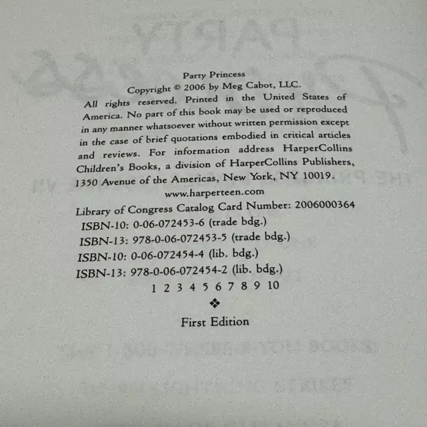 Party Princess by Meg Cabot 2006 Hardcover