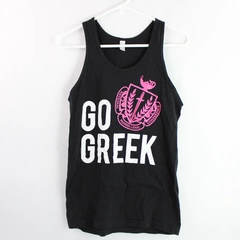 American Apparel Go Greek Tank Top Unisex Small Black Good Condition