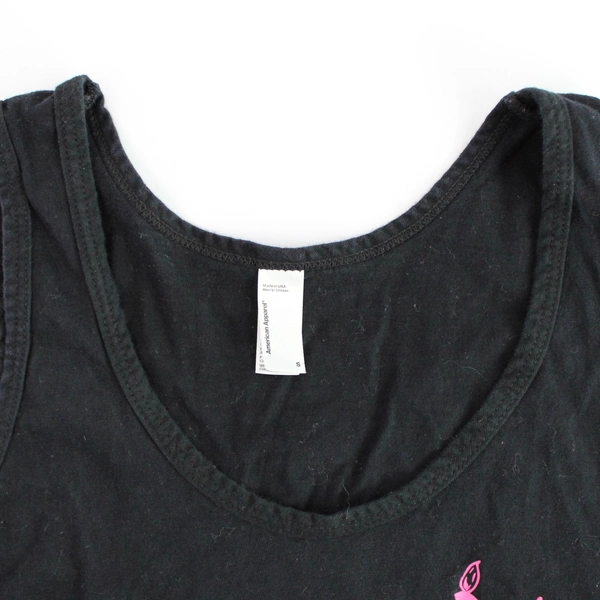 American Apparel Go Greek Tank Top Unisex Small Black Good Condition