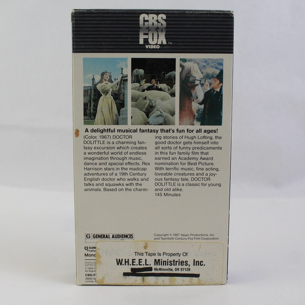Doctor Dolittle VHS Tape 1967 Ed 1984 Rex Harrison Movie