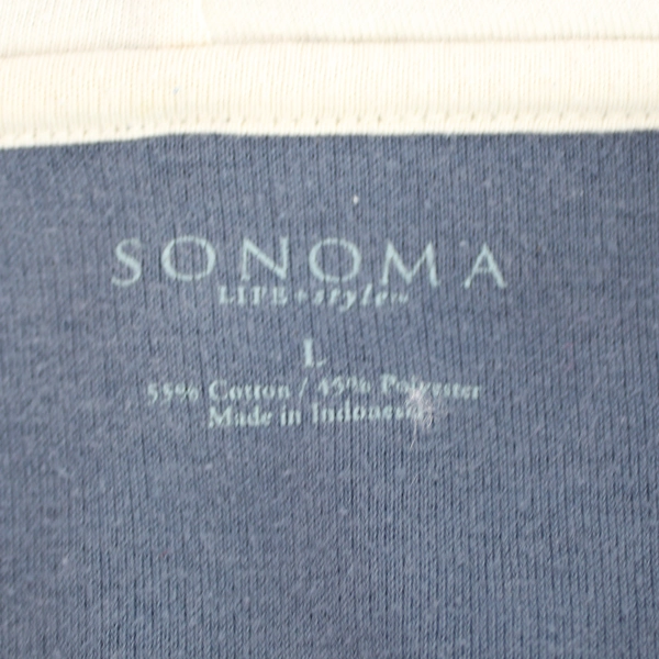 Sonoma Blue Half-Button Hooded Sweatshirt Women's Size L Good Condition