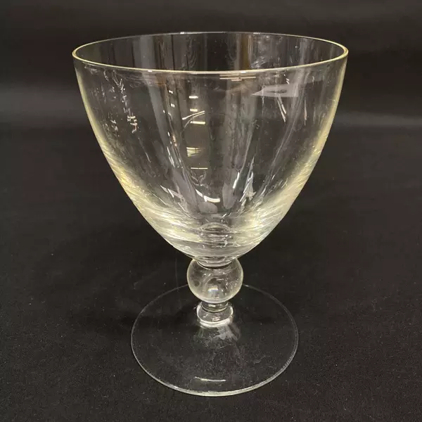 Set of 3 Crystal Ball Stem Wine Glasses 5 Inch