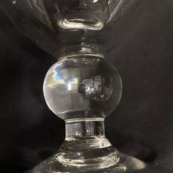 Set of 3 Crystal Ball Stem Wine Glasses 5 Inch