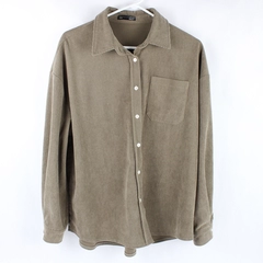 Dazy Taupe Corduroy Long-Sleeved Button-Up Shirt Women's Medium